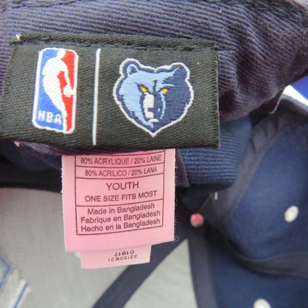 Adidas Hat Youth Memphis Grizzlies‎ Snapback Cap Embroidered Spellout Bear Bill